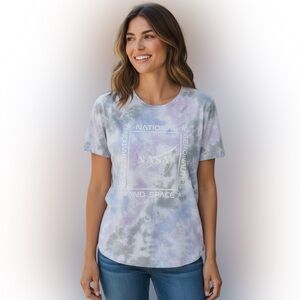 Grayson Threads Lavender & Light Gray Tie-Dye Tee Size XL